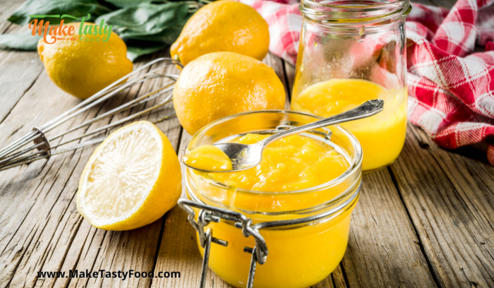 Lemons and a homemade filling of lemon curd