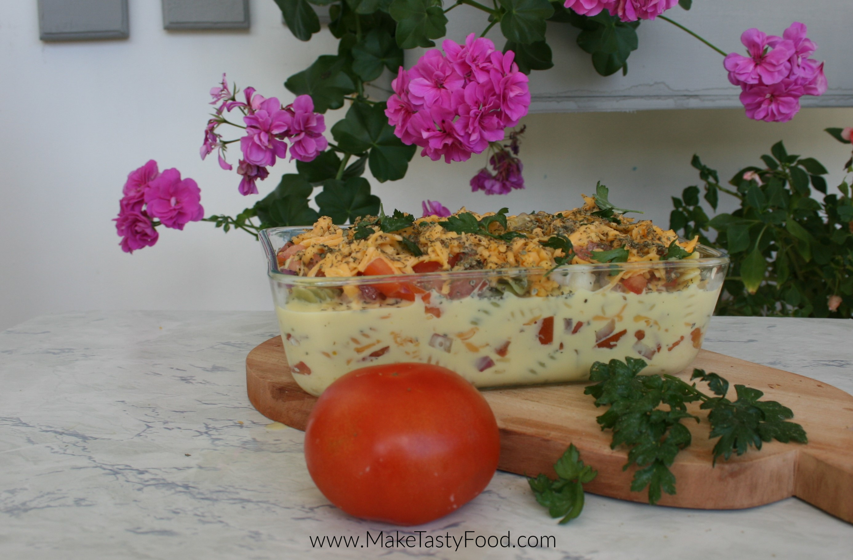 the macaroni and cheese ready for baking