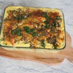 Easy Macaroni and Cheese for two recipe or four people. A homemade pasta oven bake casserole dish with cheese for lunch or dinner with salad.