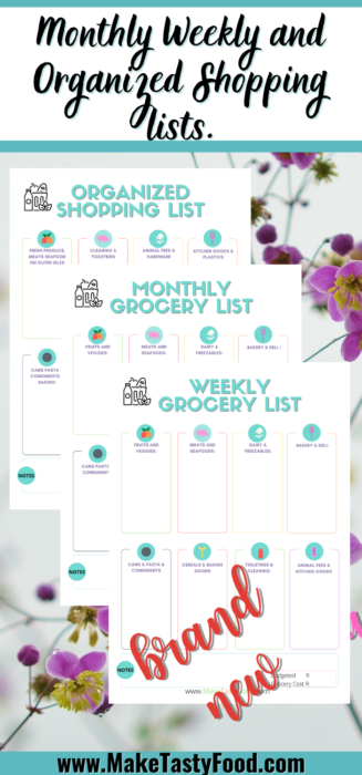 Pinterest monthly weekly and organized shopping list
