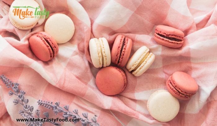 Raspberry and Vanilla Macarons for desserts