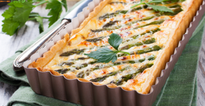It makes sense to use your asparagus that is left over from a Sunday lunch or other meal, for this great Tart recipe. Never waste any veggies.