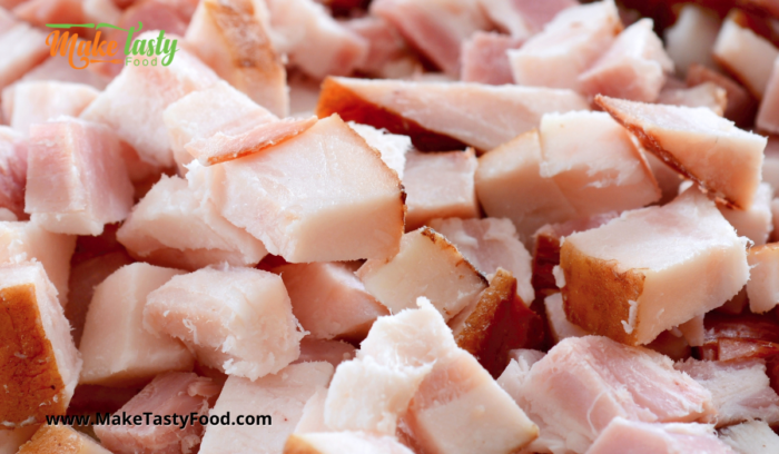 chopped bacon to sauté as an ingredient for the minestrone soup