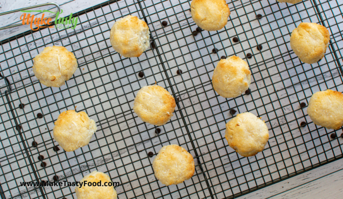 coconut macaroons cooling on a rack