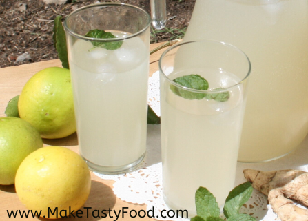 glasses of iced minted ginger beer