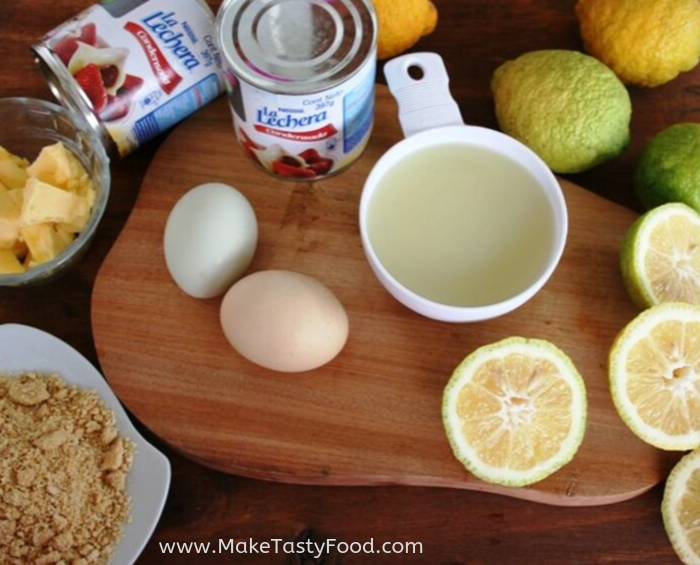 Ingredients for a lemon meringue tart