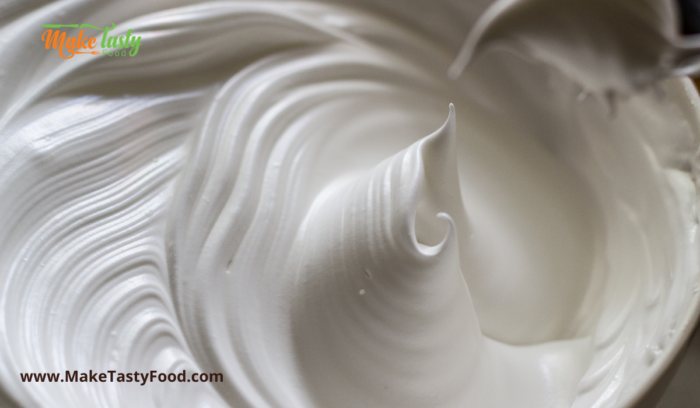 whipped egg whites for lemon curd filled meringue