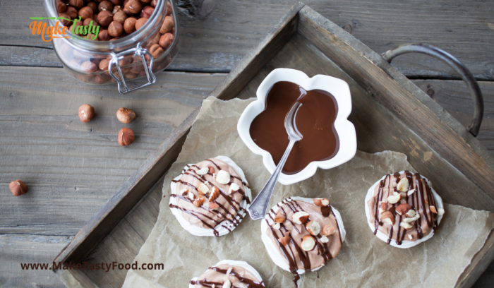 Mini Creamy Chocolate and Hazel Nut Pavlova for fine dinning desserts
