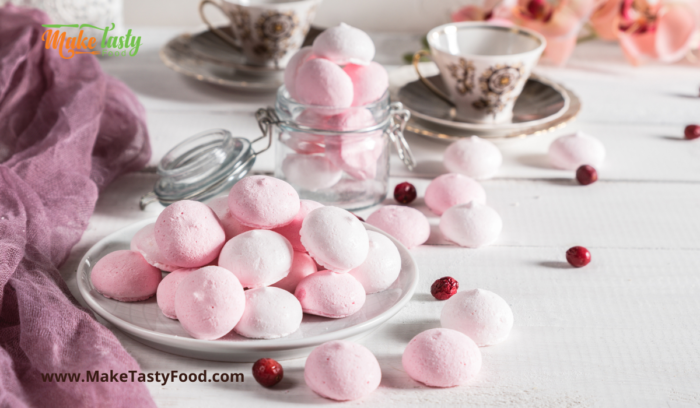 Mini Pink Meringue Kisses for mini fine dinning dessert recipes