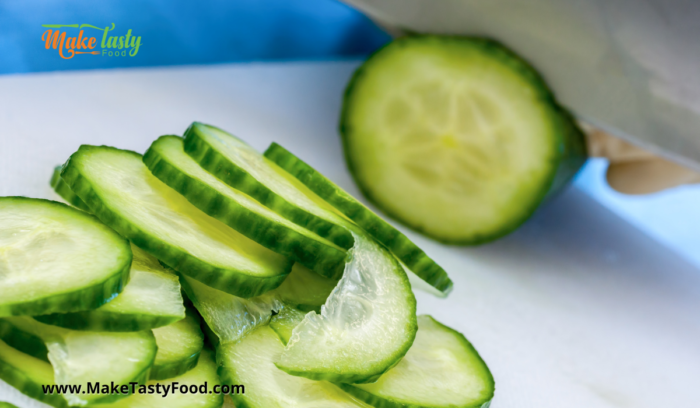 slice cucumber for vetkoek salad