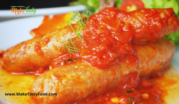 Vetkoek Boerewors and Tomato Onion Sauce