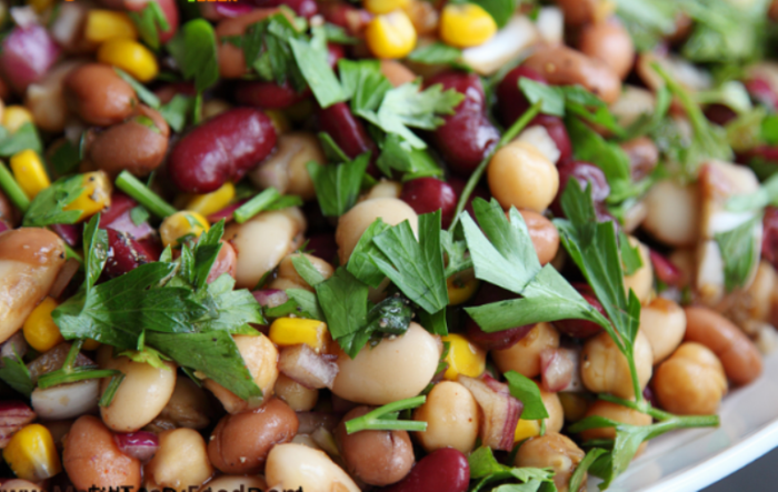 Three Bean Salad and Dressing recipe is quick an easy side dish. The three beans with onion, celery, and parsley and best salad and dressing.
