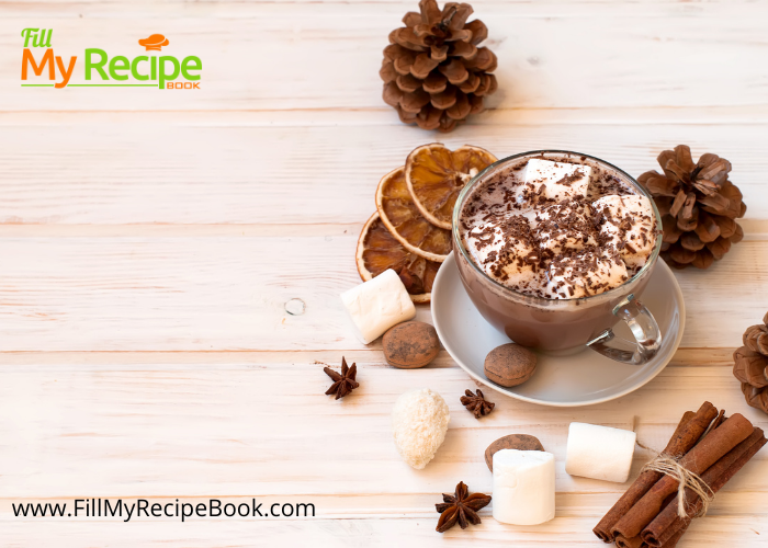 Cinnamon Hot Chocolate and Marshmallows drink recipe with a pinch of cayenne. Artisanal marshmallows to melt on top with cocoa powder.