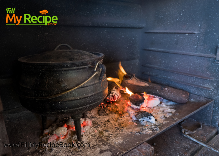 Creamy Seafood and Wine Potjie Recipe. An easy South African pot on coals by open fire   for the best family lunch or dinner meal, slow cooked.