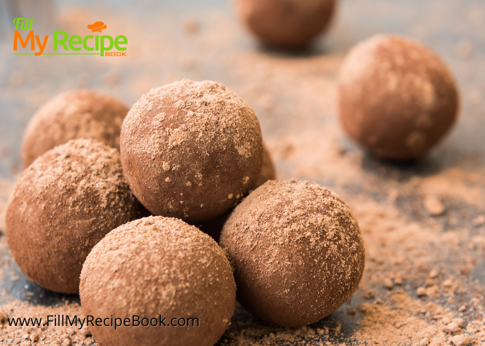 Easy peanut butter chocolate balls recipe idea. A No Bake healthy snack with cocoa powder treat for kids and family and to gift.