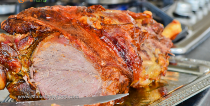 Roasted Leg of Lamb & Mint Sauce