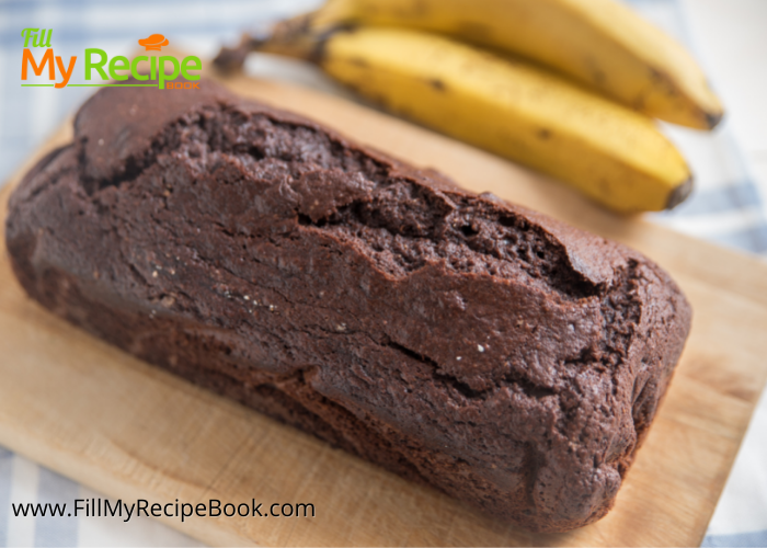 Moist Chocolate Banana Bread with chocolate chips. The best easy chocolate banana loaf to bake, no eggs or butter or oil used, extra moist.