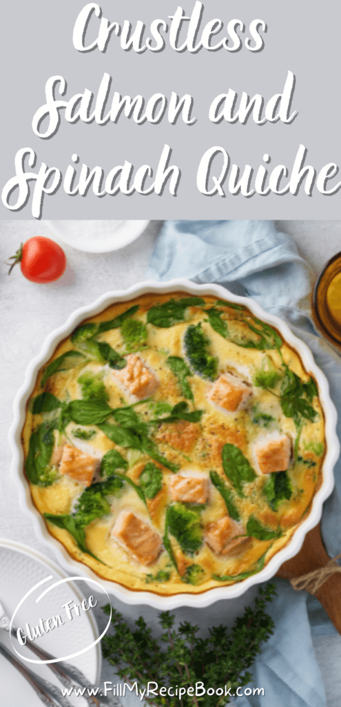 Crustless Salmon and Spinach Quiche