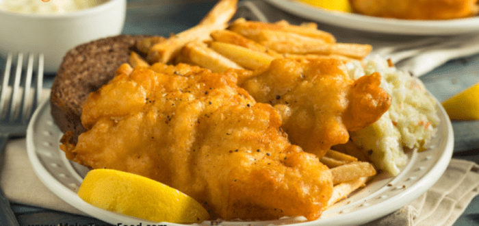 Fried Fish and Chips with Salad