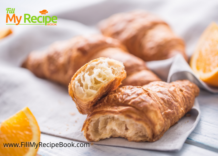 Homemade Tasty Croissant Recipe to make for a breakfast or snack idea. The oven baked croissant is flaky and buttery, add easy tasty fillings.

