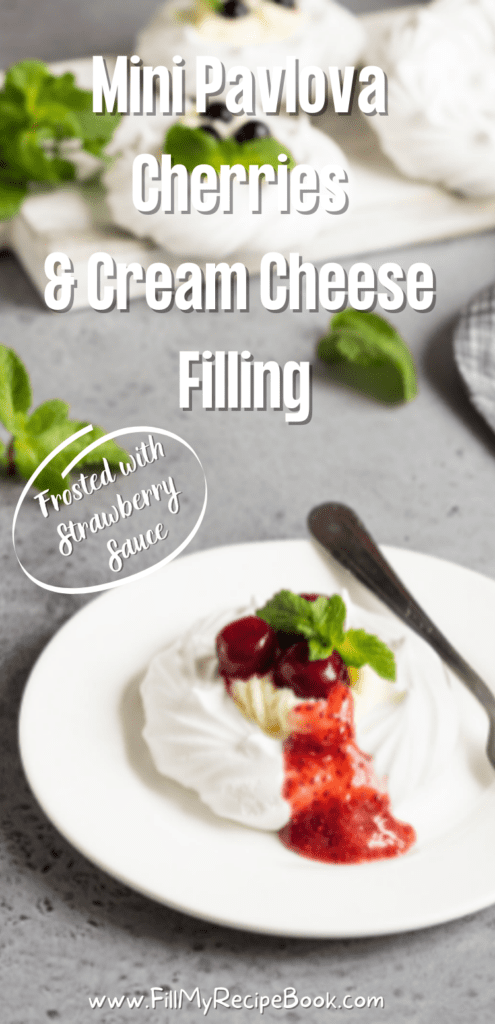 Mini Pavlova Cherries & Cream Cheese Filling