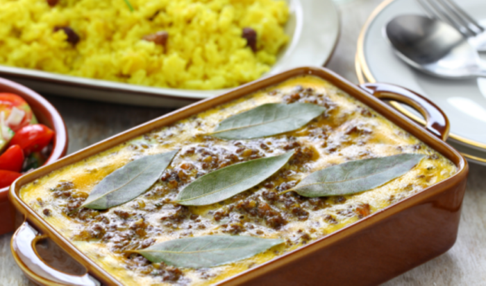 Traditional Bobotie and Yellow Rice