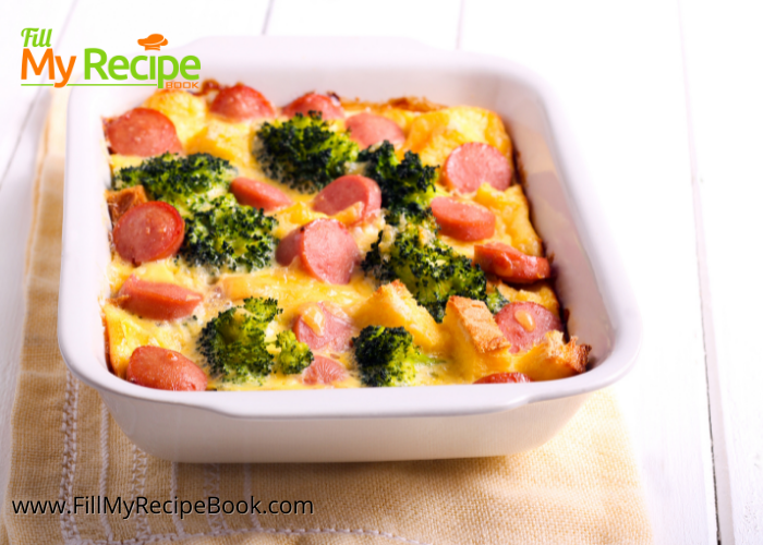Baked Omelet with Sausage and Veggies.