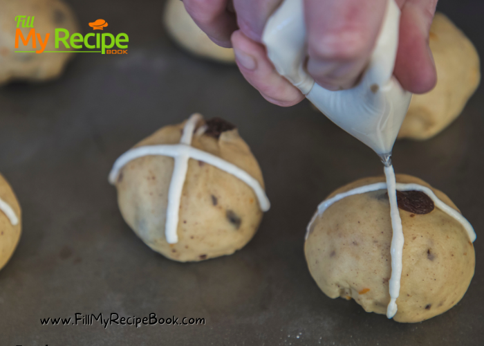 Best Hot Cross Buns recipe idea for Easter. Easy homemade spiced traditional buns for Good Friday, the dough may be mixed in bread machines.