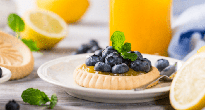 Lemon Curd & Blueberry Tartlets