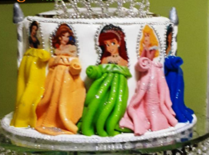 A Girls Princesses Birthday Cake