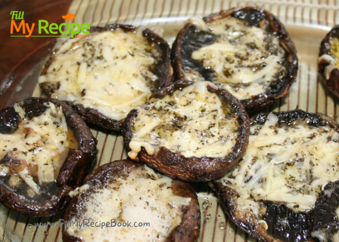 Braai or Grill Stuffed Portabella Mushrooms is quick and easy 
for appetizer for dinner party 