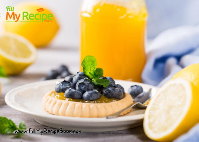 Lemon Curd & Blueberry Tartlets with a buttery shortbread crust and will make a mothers day morning tea treat.