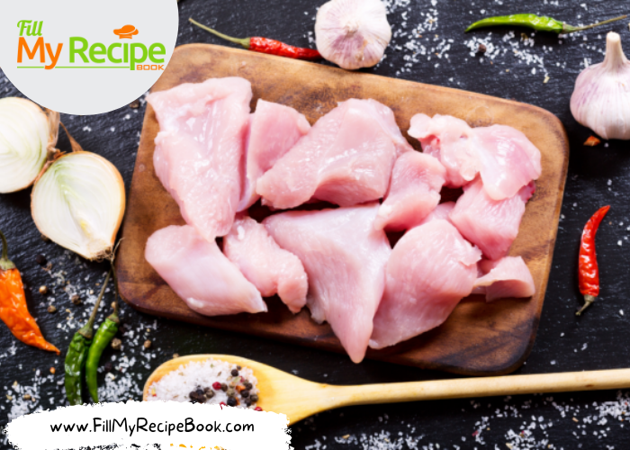 chicken pieces, Creamy One Pot Pasta Chicken and Mushrooms recipe. An easy no bake tagliatelle pasta or noodles cooked in coconut milk for lunch or dinner.