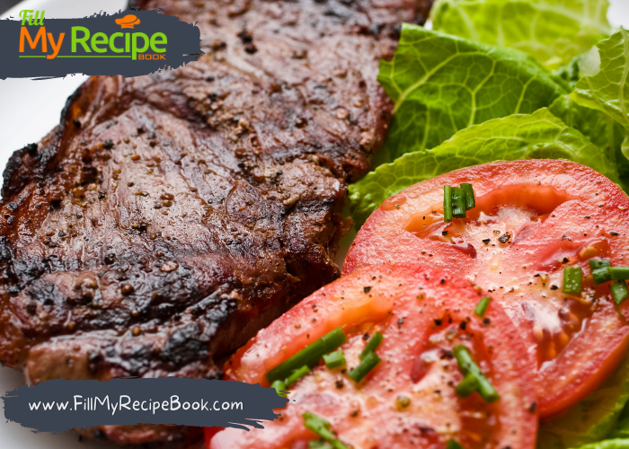 A Pan Seared Garlic Butter Steak recipe. Tasty pan sear in butter with the herbs of Garlic, Rosemary and Thyme, served with a salads.