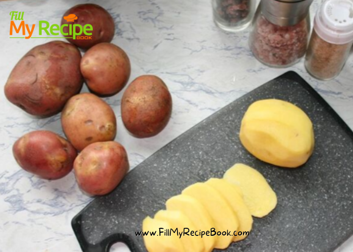 Potato and Garlic Baked Casserole recipe. An easy 3 ingredient warm side dish idea for a braai or dinner, lunch party an oven baked recipe.