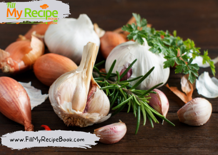 garlic and onion, Sunday Roasted Chicken and Potato's recipe. Best family oven meal for lunch or dinner and special occasions with gravy and vegetables.