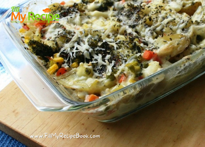 Tasty Vegetable Dish made for a dinner party. all veggies in one casserole dish with parmesan cheese on top.
