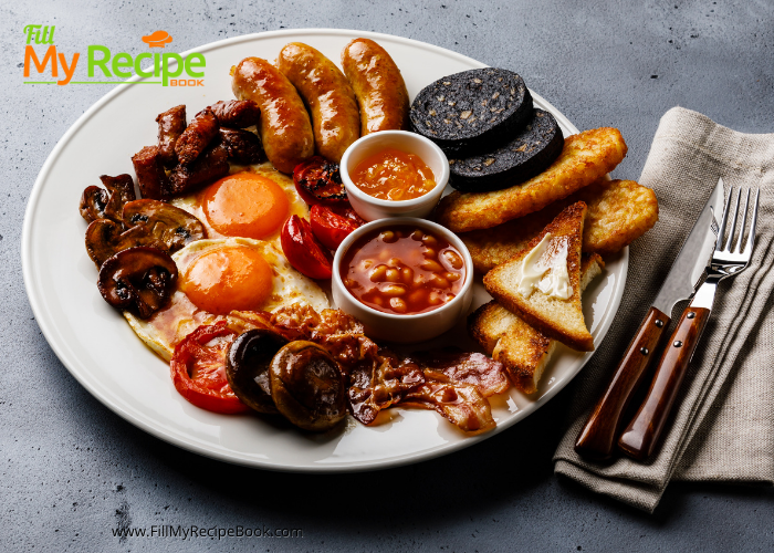 Traditional Irish Breakfast and Tea a fathers day filling plate for breakfast
