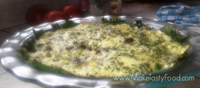 Easy Spinach Mushroom and Feta Quiche that is crustless and LCHF recipe. 