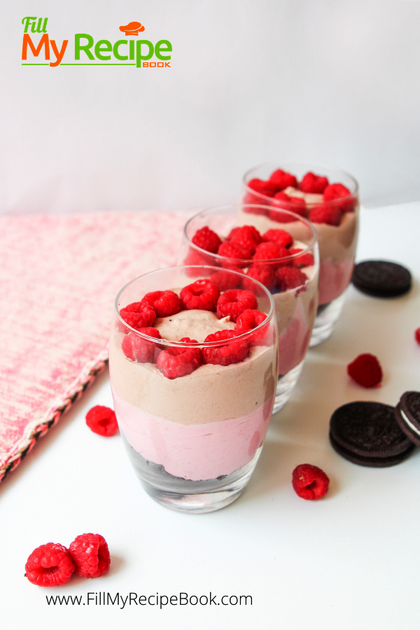 Chocolate and Raspberry Cheesecake in a Glass