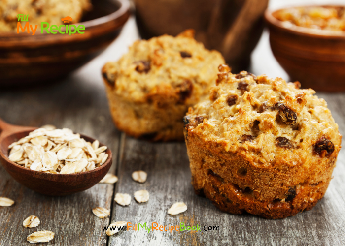 Bake these Oat Raisin and Date Muffins recipe idea for a tasteful snack or light breakfast with a dot of butter, healthy muffins for family.