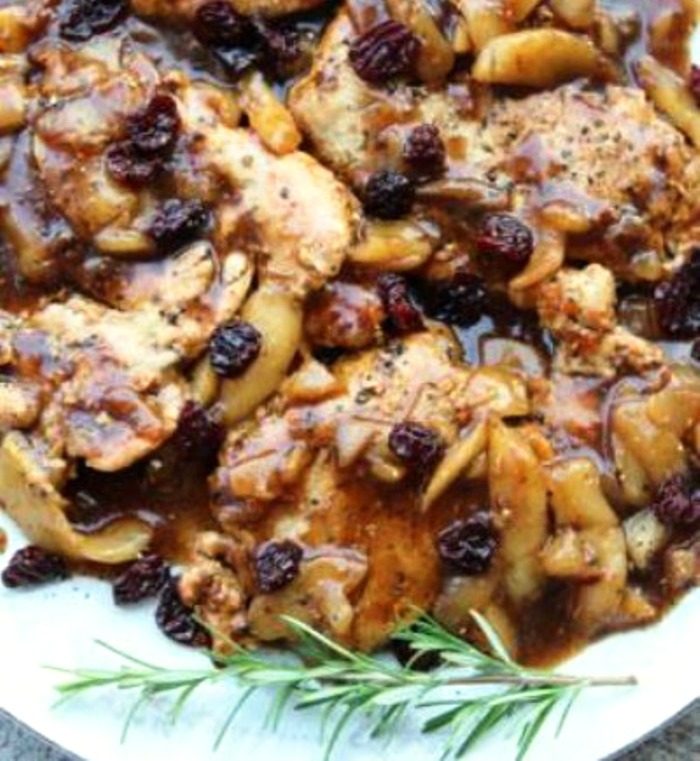 Balsamic chicken with pear