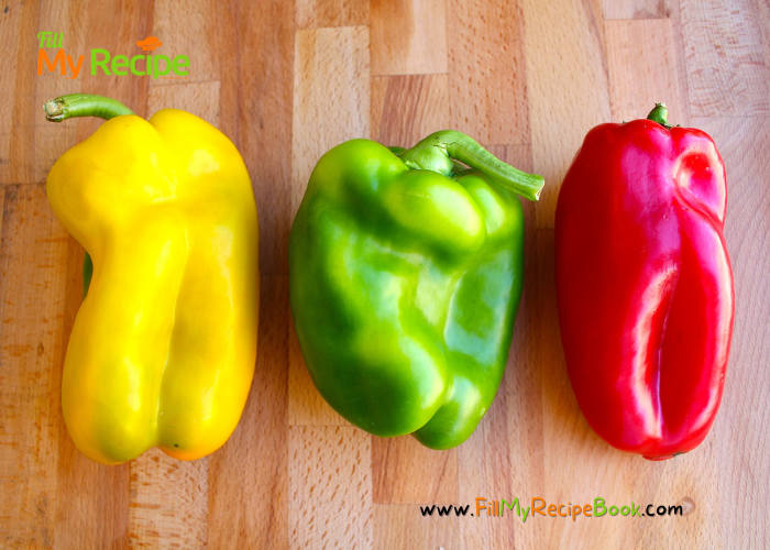 bell peppers in all colors to sauté for these wraps