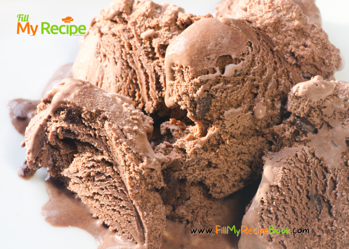 Creamy Chocolate Ice Cream Recipe that is an easy 3 ingredient homemade frozen dessert and a no chum and no bake family recipe.