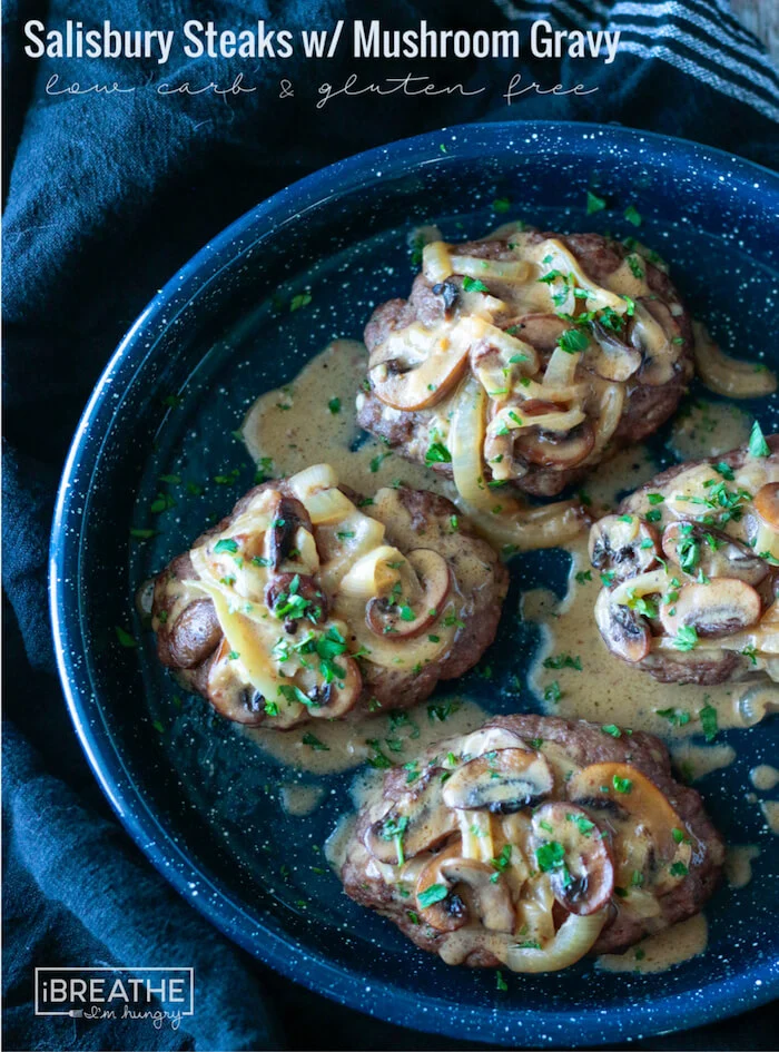 Steak with mushroom gravy