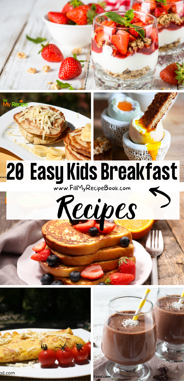 20 Easy Kids Breakfast Recipes - Fill My Recipe Book