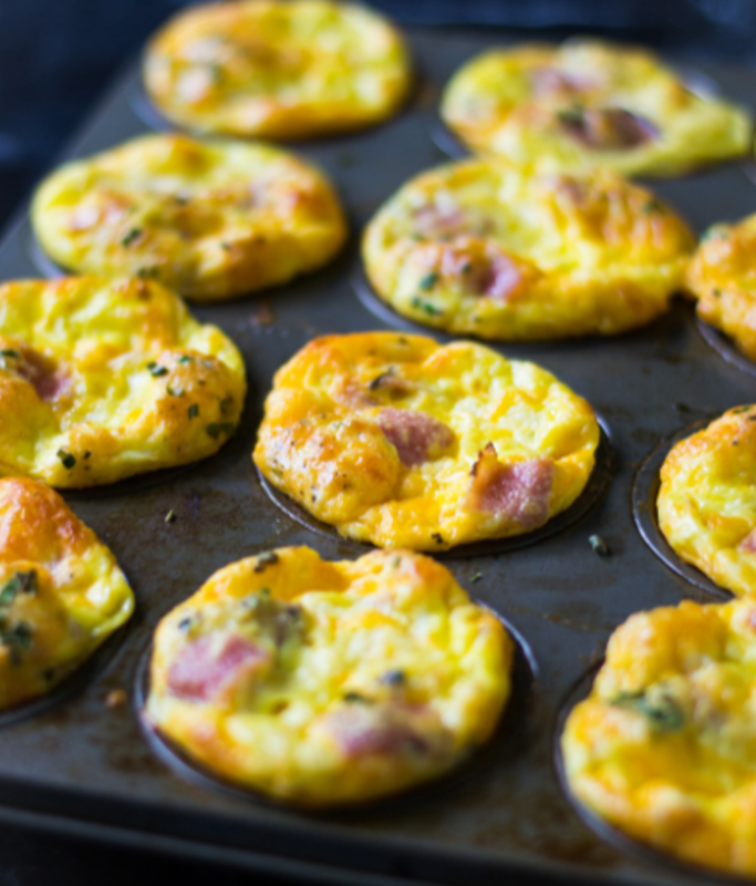 Cheesy Ham Egg muffins