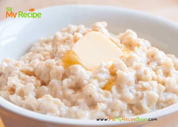 How to Cook Basic Oat Breakfast recipe on the stove top in just a few minutes. Rolled oats blended retain their oils, a healthy choice.