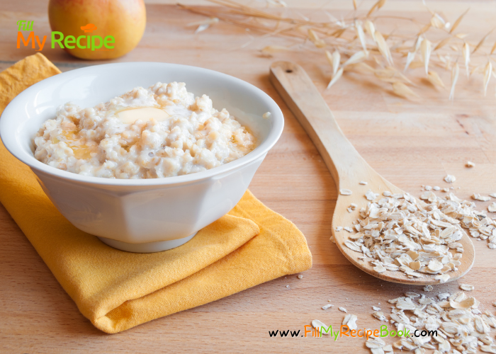 How to Cook Basic Oat Breakfast recipe on the stove top in just a few minutes. Rolled oats blended retain their oils, a healthy choice.