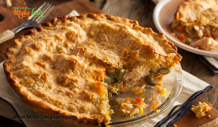 Creamy Chicken and Veggie Pie recipe. Easy hot puff pastry pie with left overs bakes the best homemade meal, loaded with cream mushroom sauce.